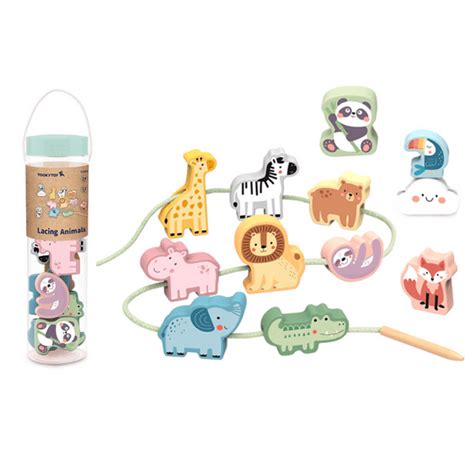 Tooky Toy Lacing Blocks Animals Rookeandreese