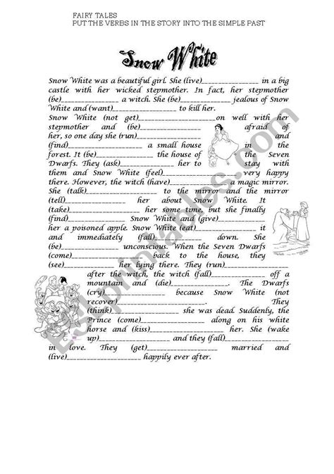 Fairy Tales Snow White Esl Worksheet By Natuf