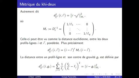 AFC partie 6 la métrique du khi deux YouTube