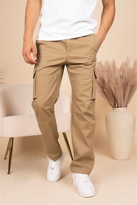 Regular Fit Utility Cargo Pant Beige Choix Uk