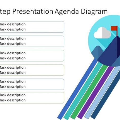 6 Step Presentation Agenda Diagram For PowerPoint