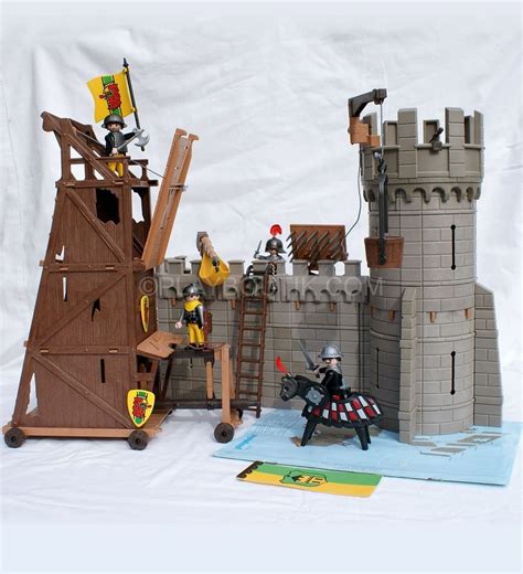 PLAYMOBIL CHEVALIER château fort et tour d assaut 3123 avec