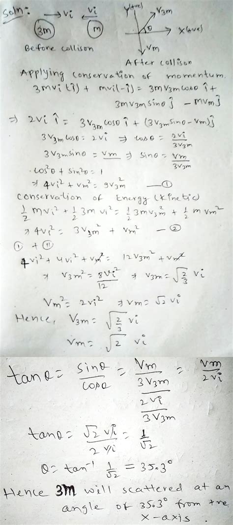 Two Particles With Mass M And 3m Are Moving Toward Each Other Along The