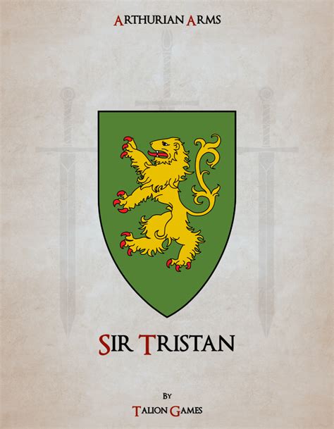 Arms Of Sir Tristan Talion Games Arthurian Arms