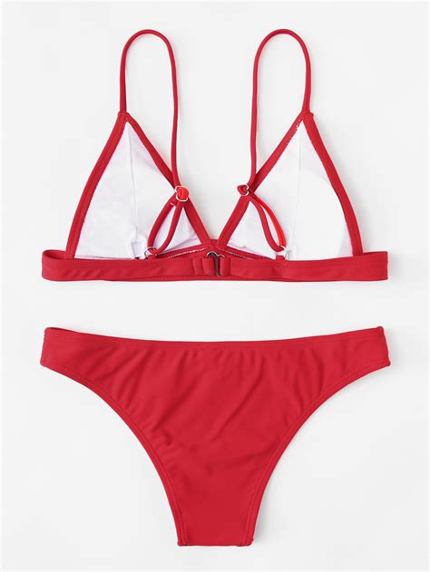 Adjustable Straps Bikini Set SheIn Sheinside