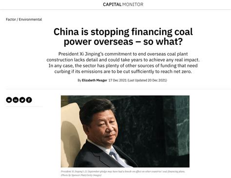 Capital Monitor China Is Stopping Financing Coal Power Overseas So