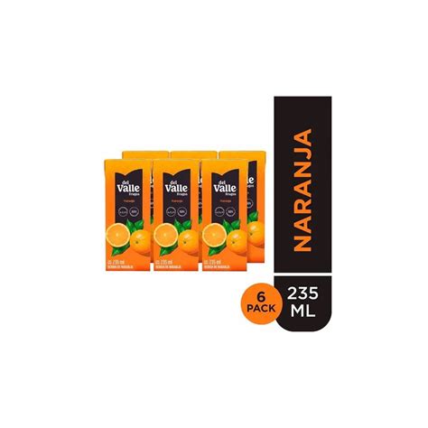 Néctar FRUGOS DEL VALLE Sabor a Naranja Caja 235ml Six Pack