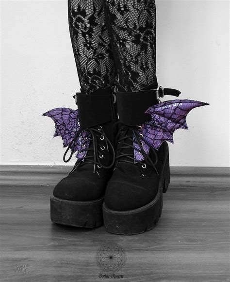 Shoe Wings Skate Wings Gothic Shoe Wings Bat Wings Bat Etsy Gothic