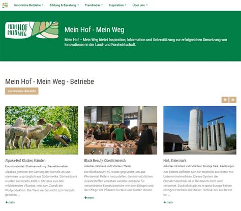 Mein Hof - Mein Weg | Innovative (Exkursions-)Betriebe