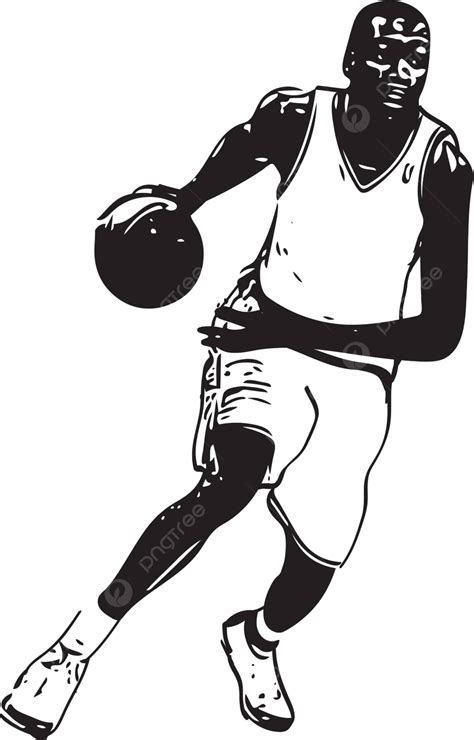 Sketch Of Basketball Player Sketch Scoring Vector Vector Sketch