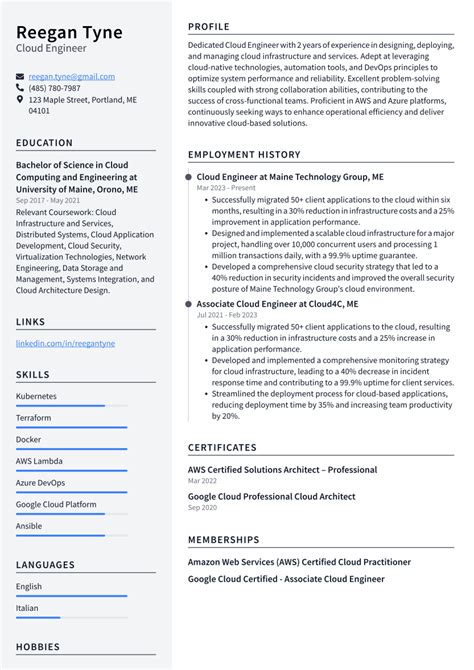 Cloud Engineer Resume Examples And Templates ResumeCat