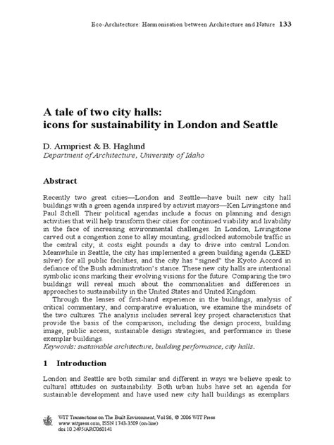 A Tale Of Two City Halls Pdf Sustainability Sustainable Architecture