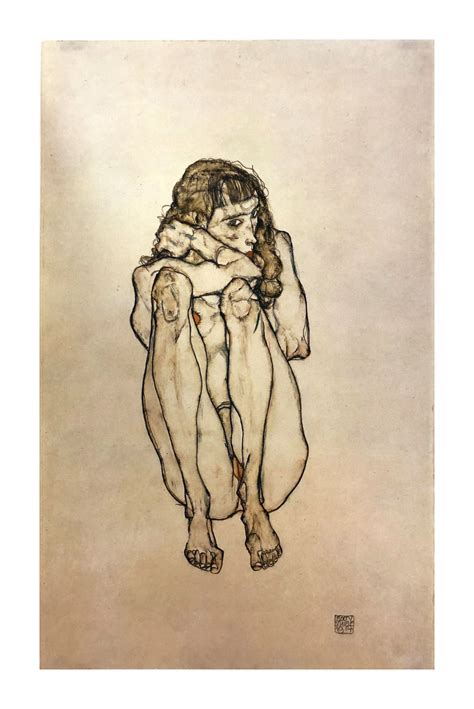 Egon Schiele Erotic Drawings Seated Nude Artebonito