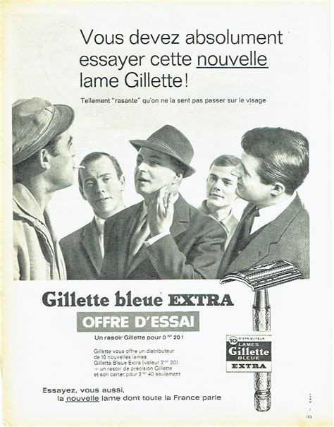 Publicité Advertising 0817 1962 lames rasoir Gillette Bleue extra eBay