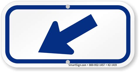 Downwards Right Arrow Supplemental Parking Sign Blue