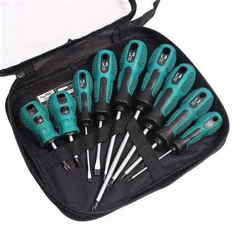 9Pcs Set Screwdriver 4 Slotted 5 Phillips With Magnetic Tips And