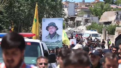 Funeral Del Combatiente De Hizbulá Ali Saab Tras Un Ataque Israelí Al Sur De Líbano