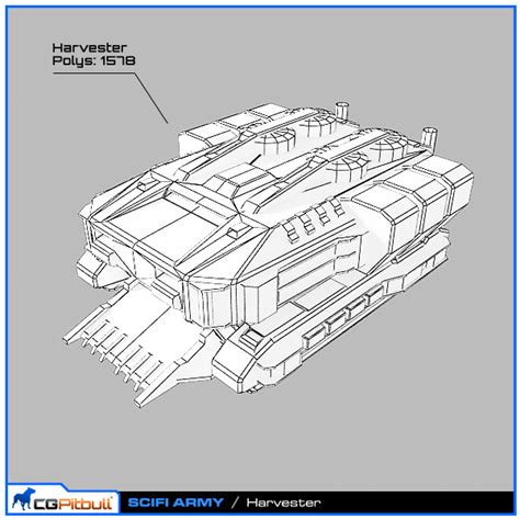 D Model Scifi Army Harvester Vr Ar Low Poly Cgtrader