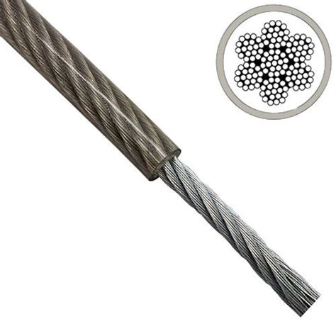 6mm 10mm 7x19 Grey PVC Coated Galvanised Steel Wire Rope