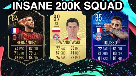 INSANE 200K HYBRID SQUAD BUILDER FIFA 20 FT HERNANDEZ LEWANDOWSKI