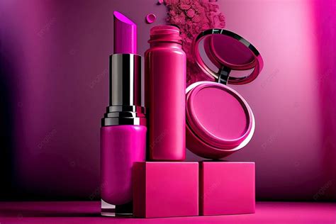 Conjunto De Cosméticos Para Maquiagem Em Cores Magenta Viva Conjunto De