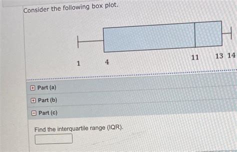 Solved Consider The Following Box Plot H 11 13 14 1 4 Part Chegg