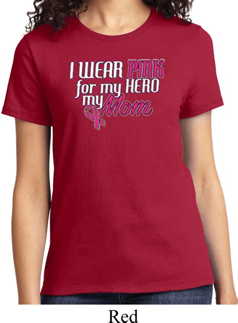 Breast Cancer Awareness Pink For My Hero Ladies Shirt Pink For My