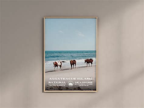 Assateague Island National Seashore Poster Wpa Style Vintage Travel Poster Retro Travel Print