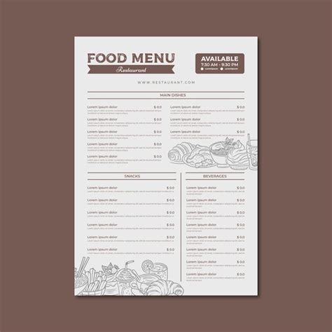 Premium Vector Restaurant Menu Template Design Vector