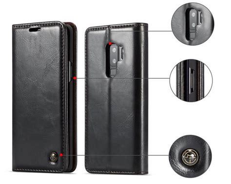 Caseme Samsung Galaxy S9 Plus Magnetic Flip Leather Wallet Case