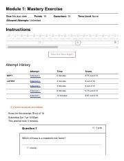 Module Mastery Exercise Pdf Module Mastery Exercise Due No