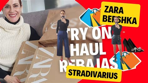 Súper Try on haul REBAJAS Zara Stradivarius y Berskha YouTube