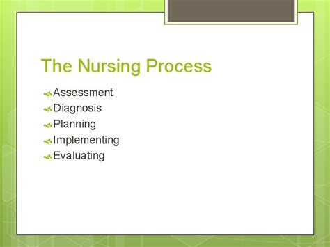 Nursing Process N 116 The Nursing Process Assessment