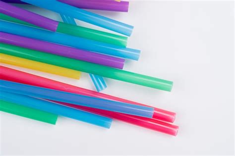 Premium Photo Colorful Plastic Drinking Straws Isolated