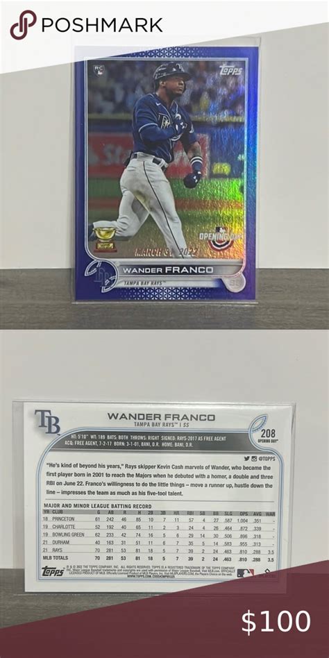 Topps Opening Day 2022 Wander Franco Rookie Blue Foil Card 208