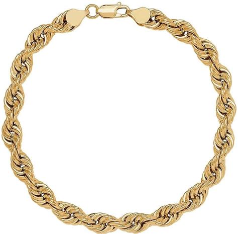 Mens 10k Gold Hollow Rope Bracelet Rope Bracelet Men Jewelry Clasps