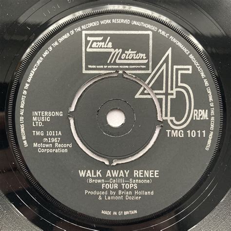 Four Tops Walk Away Renee You Keep Running Away Vinyl Ex Ebay