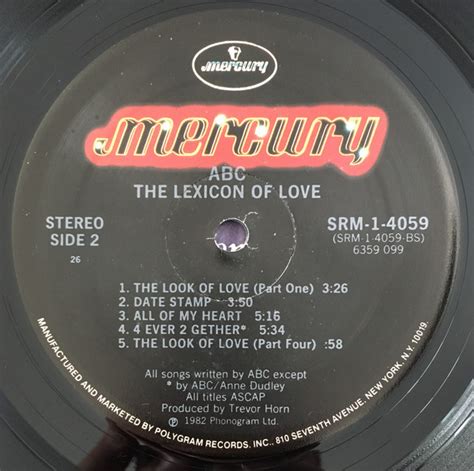 Abc The Lexicon Of Love Used Vinyl High Fidelity Vinyl Records