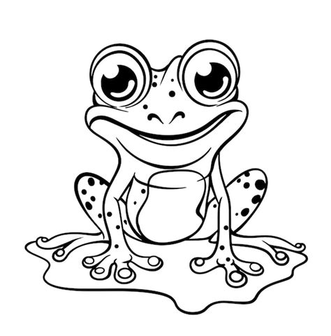 Grenouille Coloriage Dessin Page Vecteur Premium