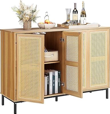 Amazon Artpower Sideboard Buffet Cabinet With Rattan Doors