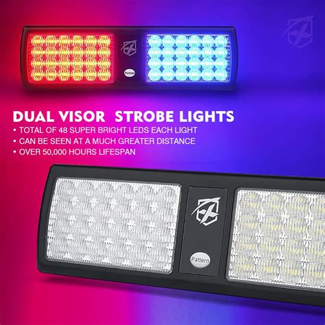 Snapklik Xprite Red Blue LED Dual Visor Strobe Flashing Lights