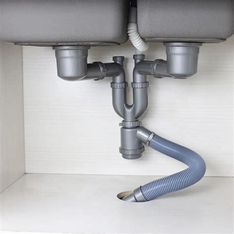 Talea Double sink drain pipe kit with overflow drainpipe Kitchen Fixtures sewer hose Laundry ...