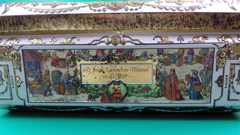 Vintage Large Tin Box E Otto Schmidt Lebkuchen Und Honig 1987 Etsy