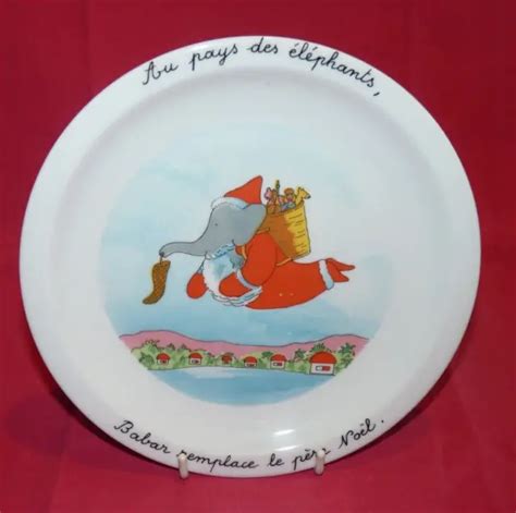 Rare Assiette Porcelaine De Limoges Haviland Babar Remplace Le P Re