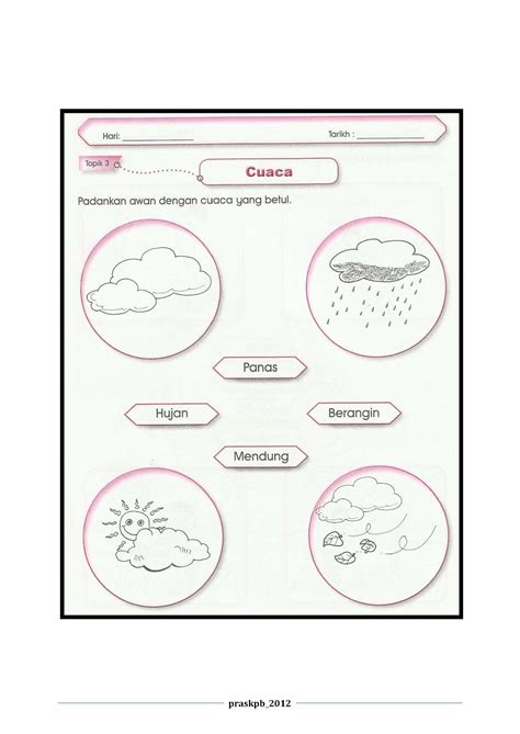Prasekolah Sk Pesang Begu Lembaran Kerja Awal Sains