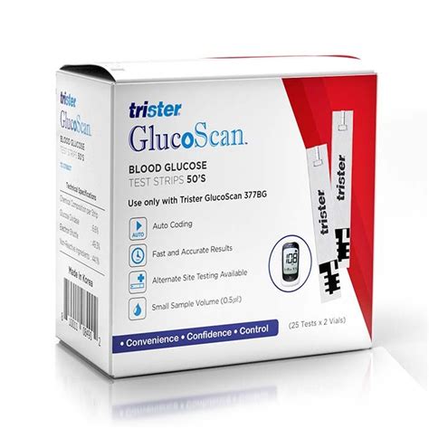 Buy Trister Glucoscan Blood Glucose Test Strips 50s Ts 378bgt Online At