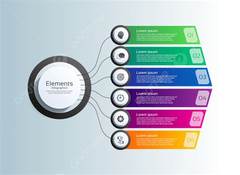 Gradient Business Infographic Elements With 6 Step Brochure Template