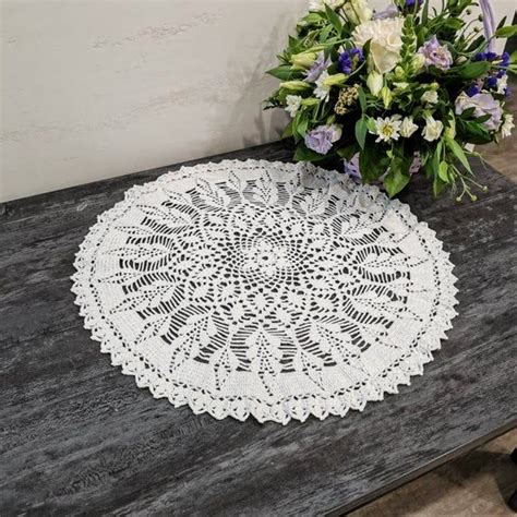 Round Lace Tablecloth Crochet Large Doily For Centerpiece Dining Table