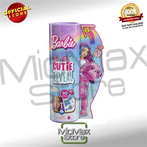 Jual Barbie Cutie Reveal Doll Plush Sloth With 10 Surprises HJL56