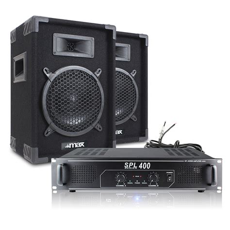 Max 8 Passive DJ Speakers Pair With SPL400 Amplifier